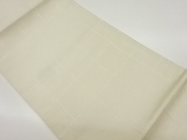 格子模様織出し開き名古屋帯（額縁仕立て）